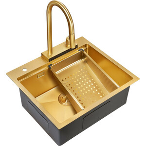 Кухонная мойка Milacio Denia 57 Steel золото (MC.77408) умывальник дачный акватекс с эвн мойка пластиковая белое золото