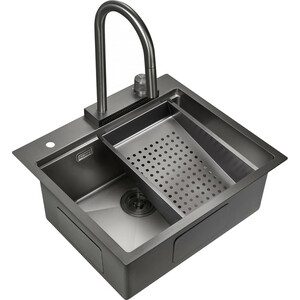 Кухонная мойка Milacio Denia 57 Steel сталь воронёная (MC.77409) крючок для ванной комнаты belz b905 вороненая сталь b90505 1