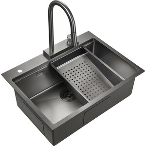 Кухонная мойка Milacio Denia 68 Steel сталь воронёная (MC.77419) крючок для ванной комнаты belz b905 вороненая сталь b90505 1