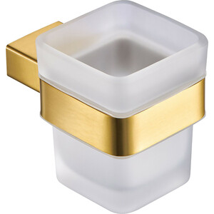 Стакан для ванной Milacio Ultra квадратный, золото (MCU.951.GD) мыльница milacio ultra квадратная золото mcu 952 gd