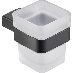 Стакан для ванной Milacio Ultra квадратный, черный матовый (MCU.951.MB) ершик для унитаза milacio ultra квадратный стакан матовый mcu 954 mb