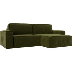 фото Угловой диван лига диванов прага классик правый угол микровельвет зеленый