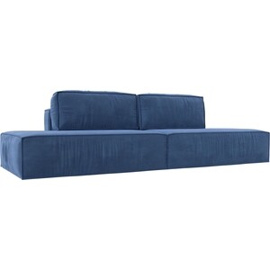 фото Прямой диван лига диванов прага лофт велюр голубой