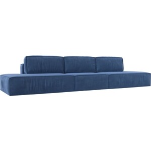 фото Прямой диван лига диванов прага лофт лонг велюр голубой