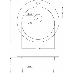 фото Кухонная мойка emar emq-1475.c алмаз