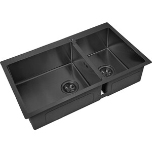 Кухонная мойка ZorG Inox R PVD 78-2-51-L графит кухонная мойка и смеситель granula gr 5101 gr 2015 графит