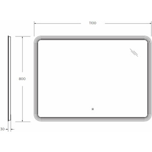 фото Зеркало cezares duet 110х80 с подсветкой, сенсор (czr-spc-duet-1100-800-led-tch)