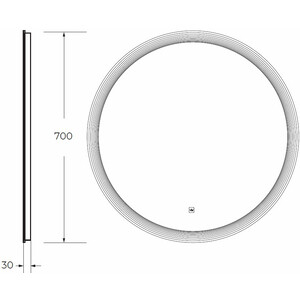 фото Зеркало cezares eco 70 с подсветкой, сенсор (czr-spc-eco-700-led-tch)