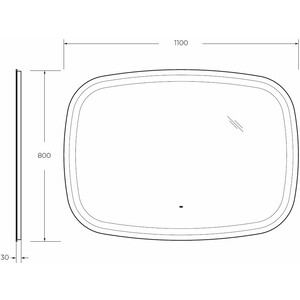 фото Зеркало cezares molveno 110х80 с подсветкой, датчик движения (czr-spc-molveno-1100-800-mov)
