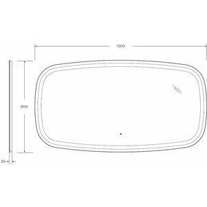фото Зеркало cezares molveno 150х80 с подсветкой, датчик движения (czr-spc-molveno-1500-800-mov)