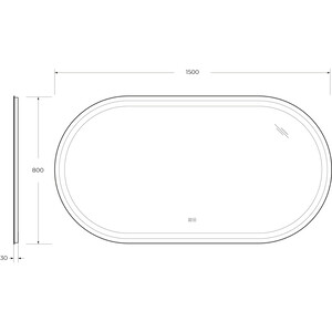 фото Зеркало cezares giubileo 150х80 с подсветкой, сенсор, подогрев (czr-spc-giubileo-1500-800-tch-warm)
