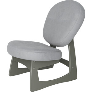 фото Кресло для отдыха мебелик смарт g силуэт ткань ультра смок, каркас серый ясень