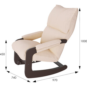 Кресло-качалка (трансформер со стопором) Мебелик Модель 81 ткань макс 100, каркас венге