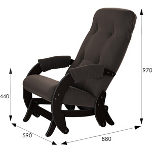 Кресло-маятник Мебелик Модель 68 ткань макс 235, каркас венге