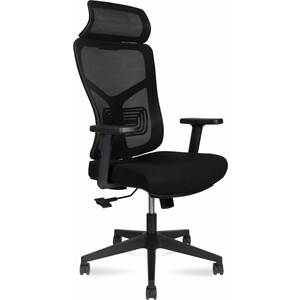 Офисное кресло NORDEN Asper 165A-B-BB черный пластик / черная сетка / черная ткань кресло офисное brabix rider ex 544 экокожа черная ткань красная 531583