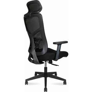 фото Офисное кресло norden asper 165a-b-bb черный пластик / черная сетка / черная ткань