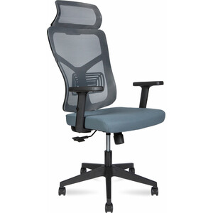 Офисное кресло NORDEN Asper 165A-B-GG черный пластик / серая сетка / серая ткань офисное кресло norden бит lb 815b af01 t09 пластик синяя сетка черная ткань