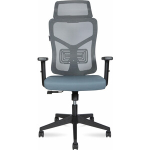 фото Офисное кресло norden asper 165a-b-gg черный пластик / серая сетка / серая ткань