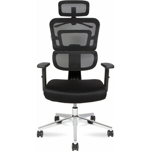 Офисное кресло NORDEN Ergo A111 черный пластик / черная сетка / черная ткань