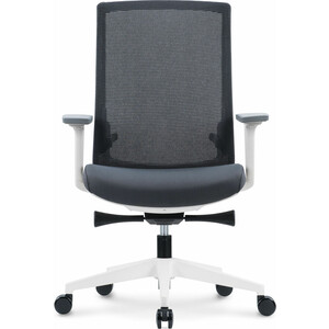 Офисное кресло NORDEN Ruby LB CH-312B-W-GG белый пластик / серая сетка / серая ткань