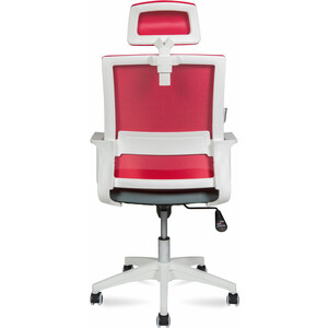 фото Офисное кресло norden бит 815aw-af08-t58 белый пластик / красная сетка / темно серая ткань