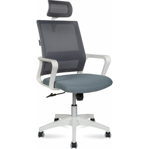 Офисное кресло NORDEN Бит 815AW-AF03-T58 белый пластик / серая сетка / темно серая ткань кресло офисное brabix delta ex 520 серая ткань