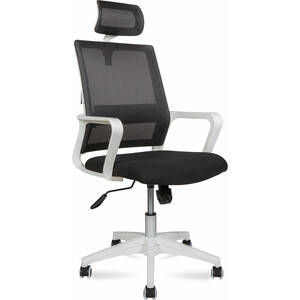 Офисное кресло NORDEN Бит 815AW-AF02-T09 белый пластик / черная сетка / черная ткань офисное кресло norden бит 815a af06 t09 пластик оранжевая сетка черная ткань