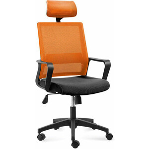 Офисное кресло NORDEN Бит 815A-AF06-T09 черный пластик / оранжевая сетка / черная ткань термосумка 7 л 23х16х18 см ткань алюминий оранжевая uv 3 018 1