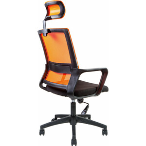 Офисное кресло NORDEN Бит 815A-AF06-T09 черный пластик / оранжевая сетка / черная ткань