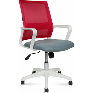 фото Офисное кресло norden бит lb 815bw-af08-t58 белый пластик / красная сетка / темно серая ткань