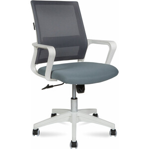 Офисное кресло NORDEN Бит LB 815BW-AF03-T58 белый пластик / серая сетка / темно серая ткань кресло офисное brabix delta ex 520 серая ткань