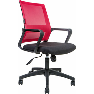 Офисное кресло NORDEN Бит LB 815B-AF08-T09 черный пластик / красная сетка / черная ткань