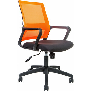 Офисное кресло NORDEN Бит LB 815B-AF06-T09 черный пластик / оранжевая сетка / черная ткань офисное кресло norden бит 815aw af02 t09 белый пластик черная сетка черная ткань