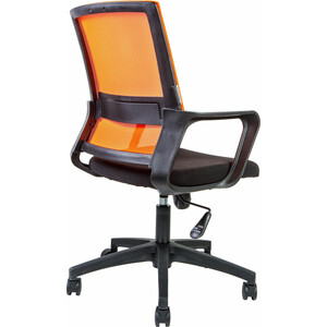 Офисное кресло NORDEN Бит LB 815B-AF06-T09 черный пластик / оранжевая сетка / черная ткань