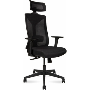 Офисное кресло NORDEN Бостон 8001A black 3D черная сетка / черная ткань / черный пластик офисное кресло norden бит 815a af03 t09 пластик темно серая сетка черная ткань