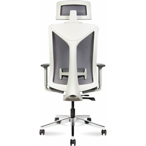 Офисное кресло NORDEN Бостон SL 8001A-2 grey серая сетка / серая ткань / серый пластик / хром крестовина