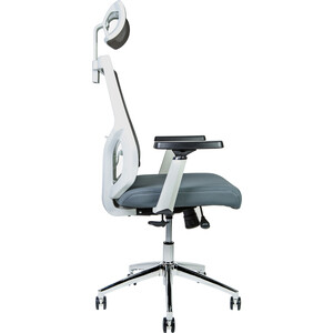 фото Офисное кресло norden гарда sl l-035s-0-10-206 белый пластик / серая сетка / серая сидушка