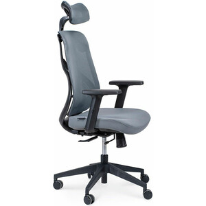 фото Офисное кресло norden имидж ys-0817h(d+t) черный пластик / серая сетка / серая ткань