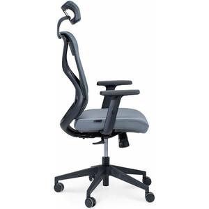 Офисное кресло NORDEN Имидж YS-0817H(D+T) черный пластик / серая сетка / серая ткань
