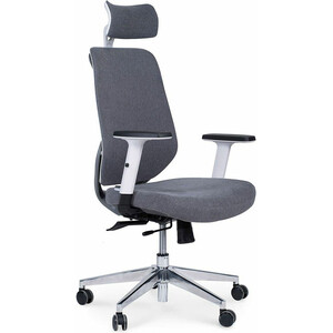 Офисное кресло NORDEN Имидж gray 2 YS-0817H(FYR+FYR)W белый пластик / серая ткань офисное кресло pixel розовый ткань