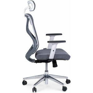 фото Офисное кресло norden имидж gray 2 ys-0817h(fyr+fyr)w белый пластик / серая ткань
