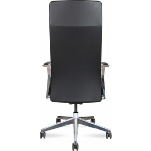 Офисное кресло NORDEN Сиена M A1811-1 black leather черная кожа/строчка/алюминевая база
