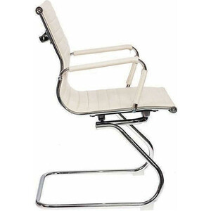 Офисное кресло NORDEN Техно CF HB-100-70-5 хром / слоновая кость экокожа