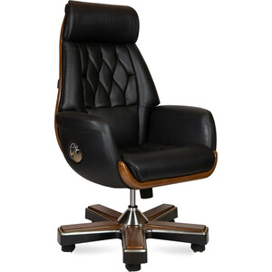 Офисное кресло NORDEN Трон YS1505A-black черная кожа офисное кресло norden трон ys1505a brown коричневая кожа