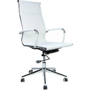 Офисное кресло NORDEN Хельмут H-102-5 (white) сталь + хром / белая сетка офисное кресло norden бостон sl 8001a 2 grey серая сетка серая ткань серый пластик хром крестовина