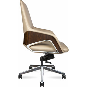 фото Офисное кресло norden шопен lb fk 0005-b beige leather бежевая кожа / алюминий крестовина