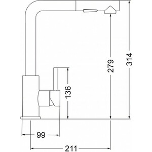 Смеситель для кухни EMAR ЕС-3010 сатин смеситель для кухни амур by 3010 01 w l5014 однорычажный гайка картридж 40 мм белый