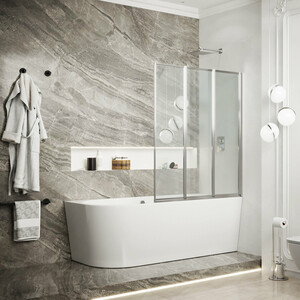 фото Шторка для ванны ambassador bath screens 90х140 прозрачная, хром (16041113)