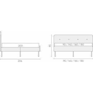 Кровать Аскона Кровать 200x180 Альма Тк. Рико светло-серый