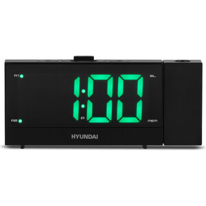 Радиобудильник Hyundai H-RCL243 черный LCD проек.изоб. подсв:зеленая часы:цифровые FM часы с радио uniel